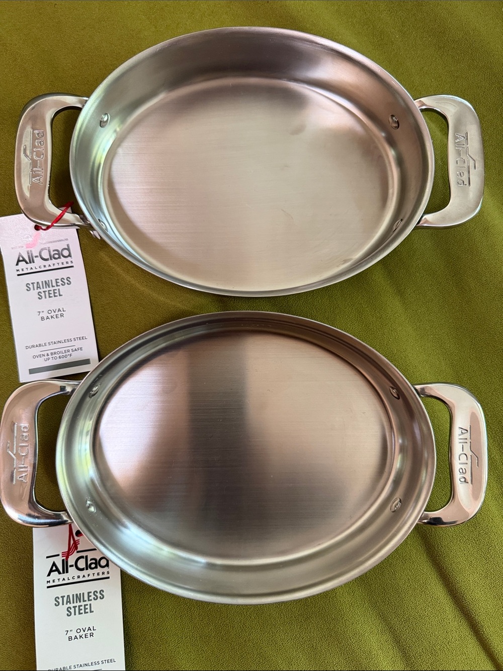 🩶🩶 NWT All-Clad 7” Mini Oval Bakers - Set of 2 - Stainless Steel 🩶🩶